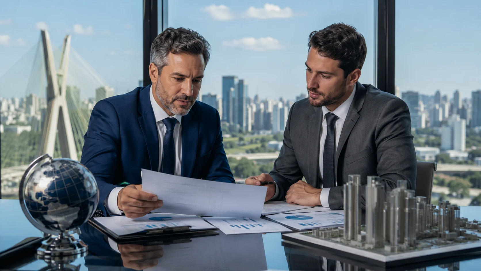Executivos em uma reunião de estratégia